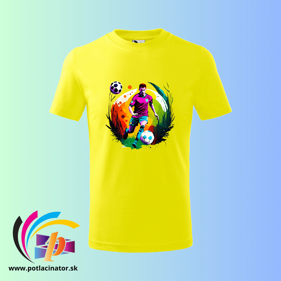 Detské trićko s farebnou potlačou - futbalista