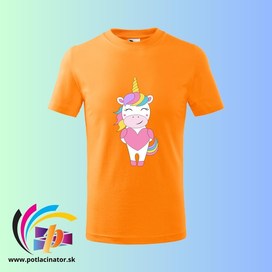 Detské tričko s potlačou - Jednorožec tričko s potlačou pre dievčatá