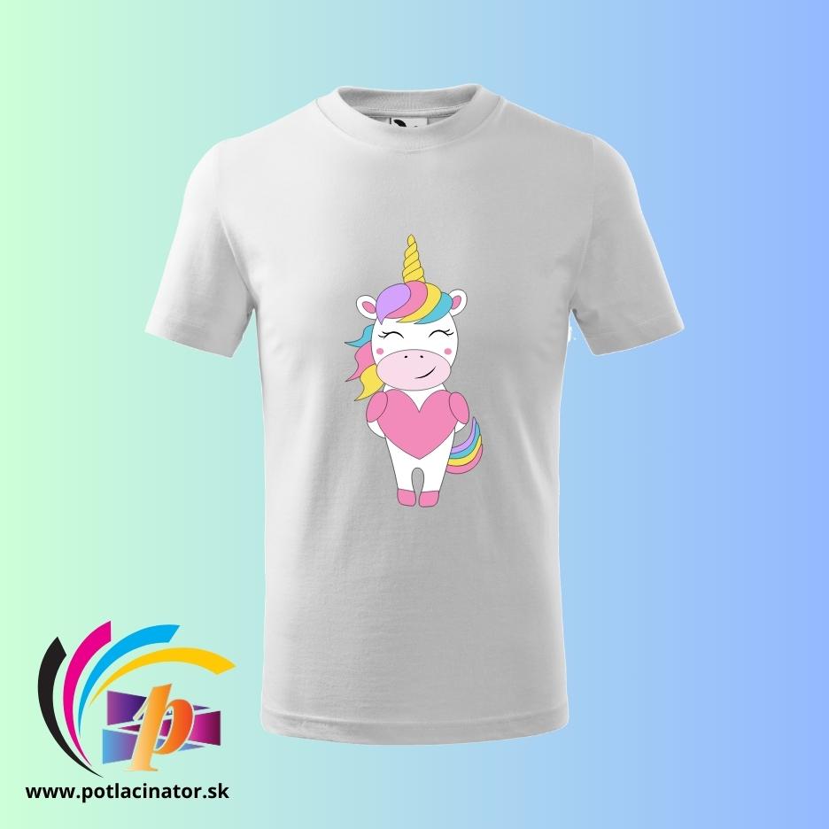 Detské tričko s potlačou - Jednorožec tričko s potlačou pre dievčatá