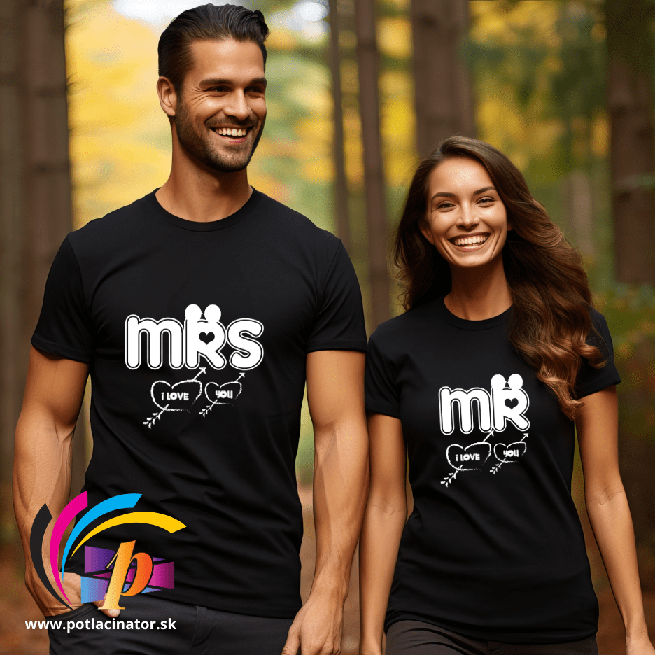 Tričkčká s potlačou pre páry – MR a MRS Love You – Partnerské tričká