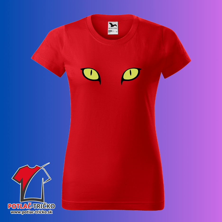 Mačacie oči potlač na dámske tričko