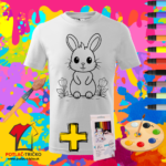 Vymaľuj si tričko Detské Tričko na vymaľovanie VYMAĽOVAČKA zajačik