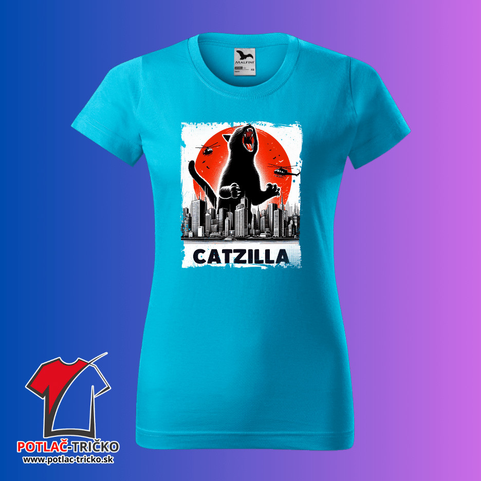 Catzilla Dámské tričko s potlačou mačky