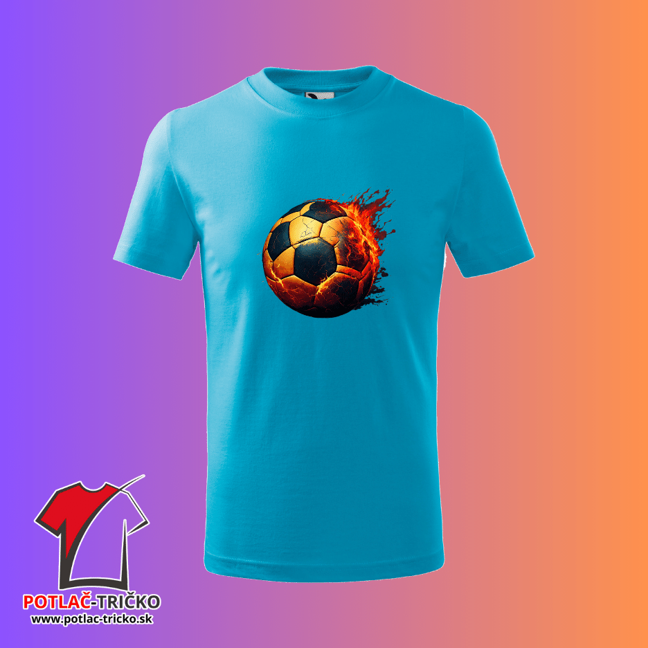 Detské Tričko pre deti ohnivá futbalová lopta