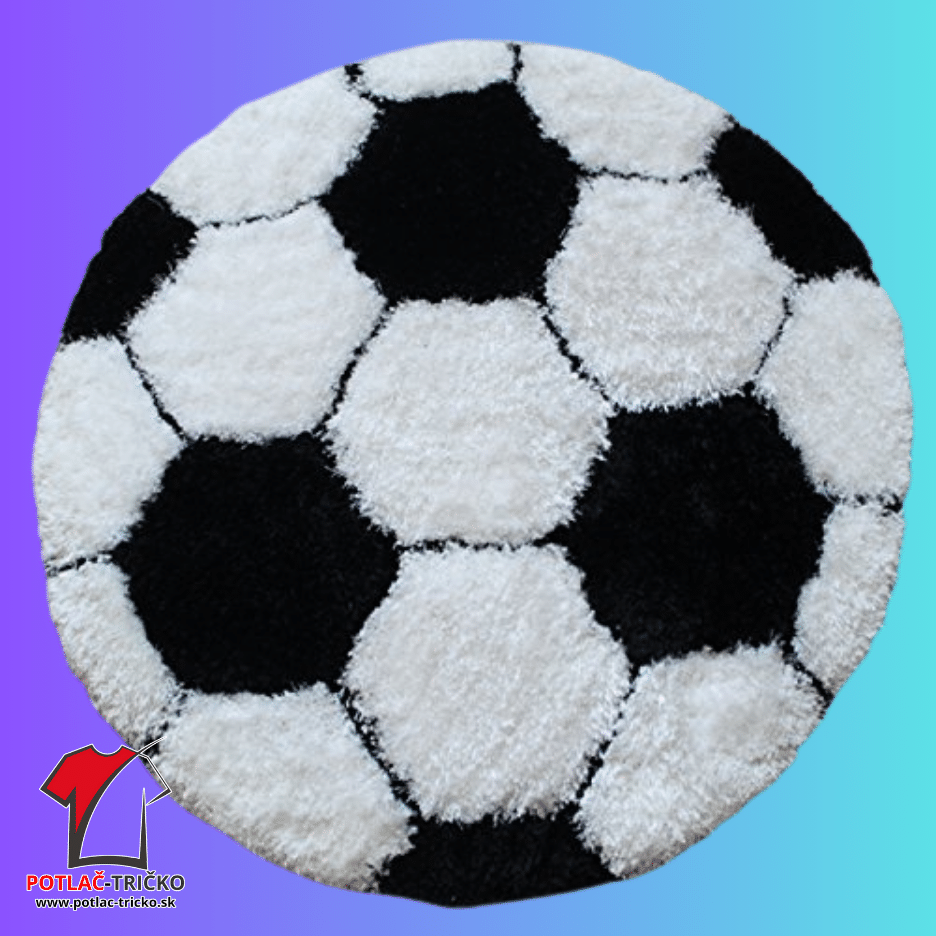 Koberec vzor futbalová lopta Ručne vyrábaný unikátný koberec