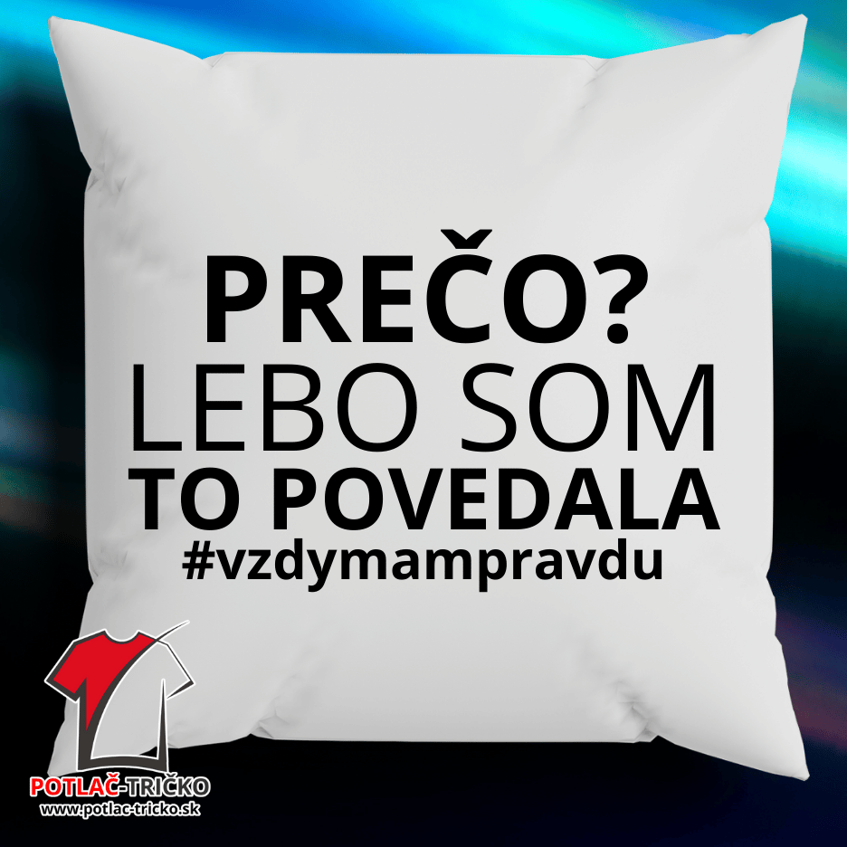 LEBO SOM TO POVEDALA vankúš #vzdymampravdu